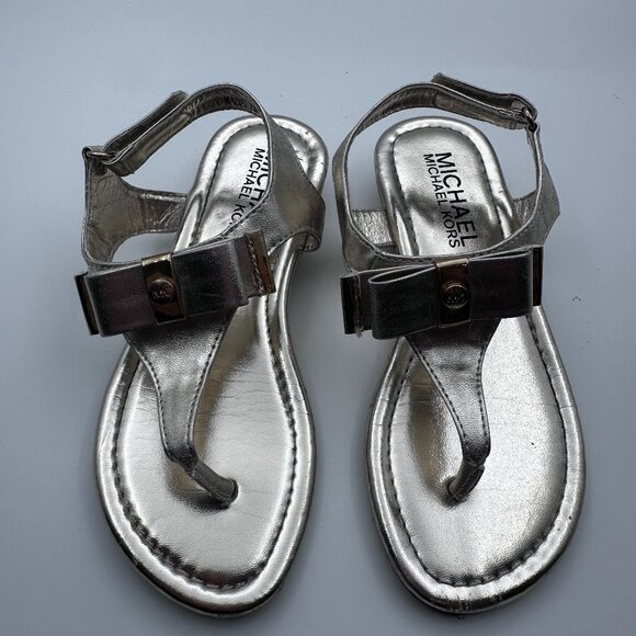 Michael Kors Girls‎ Bowstud Gold Sandals Size 12 - Picture 1 of 9